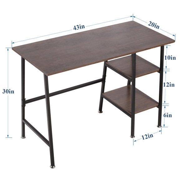 Trent Austin Design® Kempst 43 Inch Computer Desk with Storage Shelves